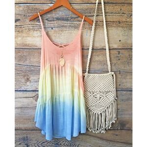 Blue Life Womens Multicolor Sleeveless Tie Dye Desert Dancer Mini Dress Size XS